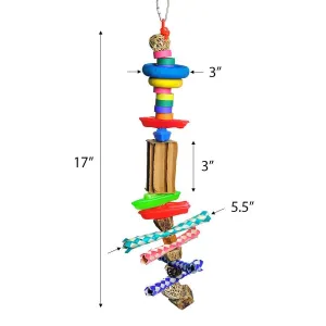 A&E Cage Company Rainbow Boats Bird Toy- 18" x 6" x 6"