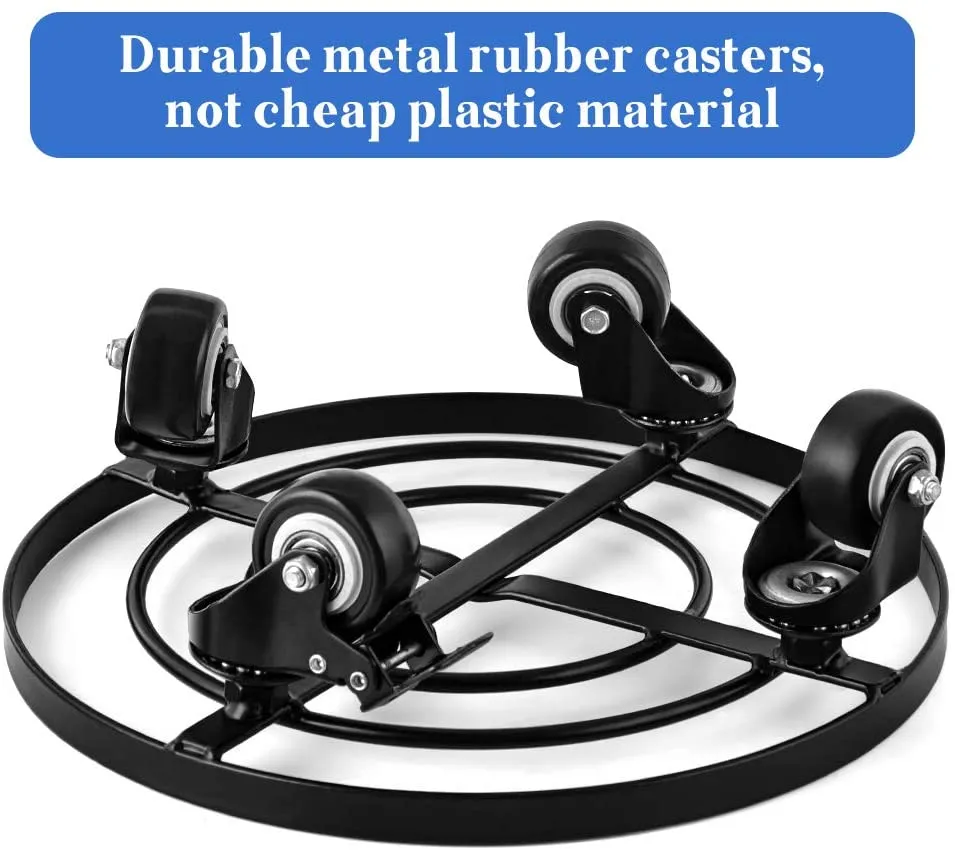 Amagabeli 1 Pack 12" Metal Plant Heavy Duty Iron Potted Stand With Wheels Flower Pot Dolly Holder BG162