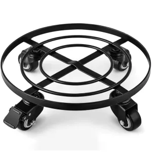 Amagabeli 1 Pack 12" Metal Plant Heavy Duty Iron Potted Stand With Wheels Flower Pot Dolly Holder BG162