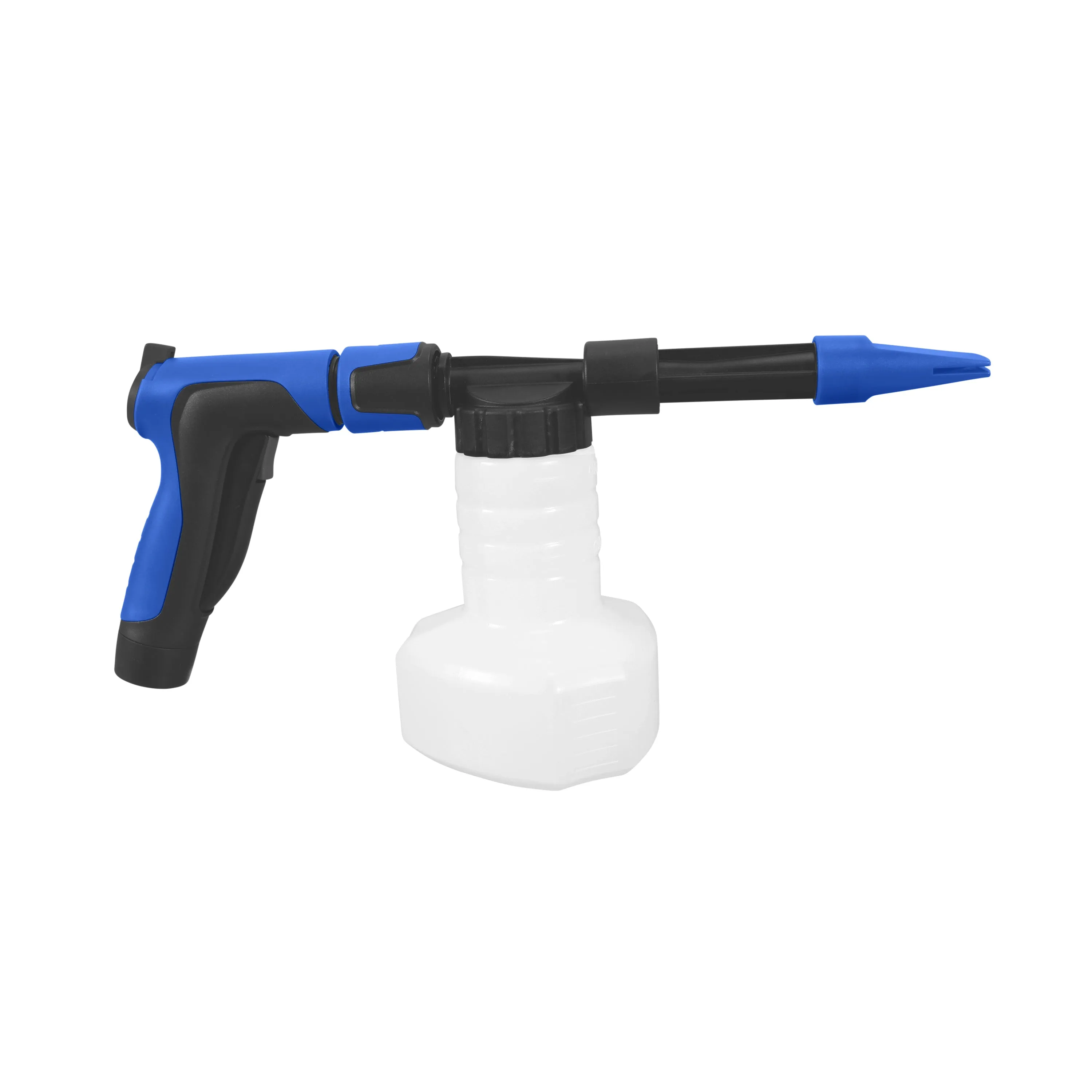 Aqua Joe AJ-SPXN-PRO-SJB 2-in-1 All-Purpose Garden Hose-Powered Adjustable Foam Cannon Spray Gun Kit | W/ Bristle Brush and Detailer Sponge Attachments | Quick-Connect (Blue)