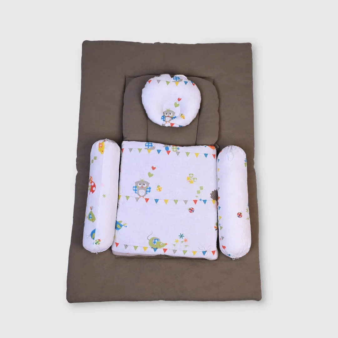 Baby Bedding Set - Brown with Fun Animals