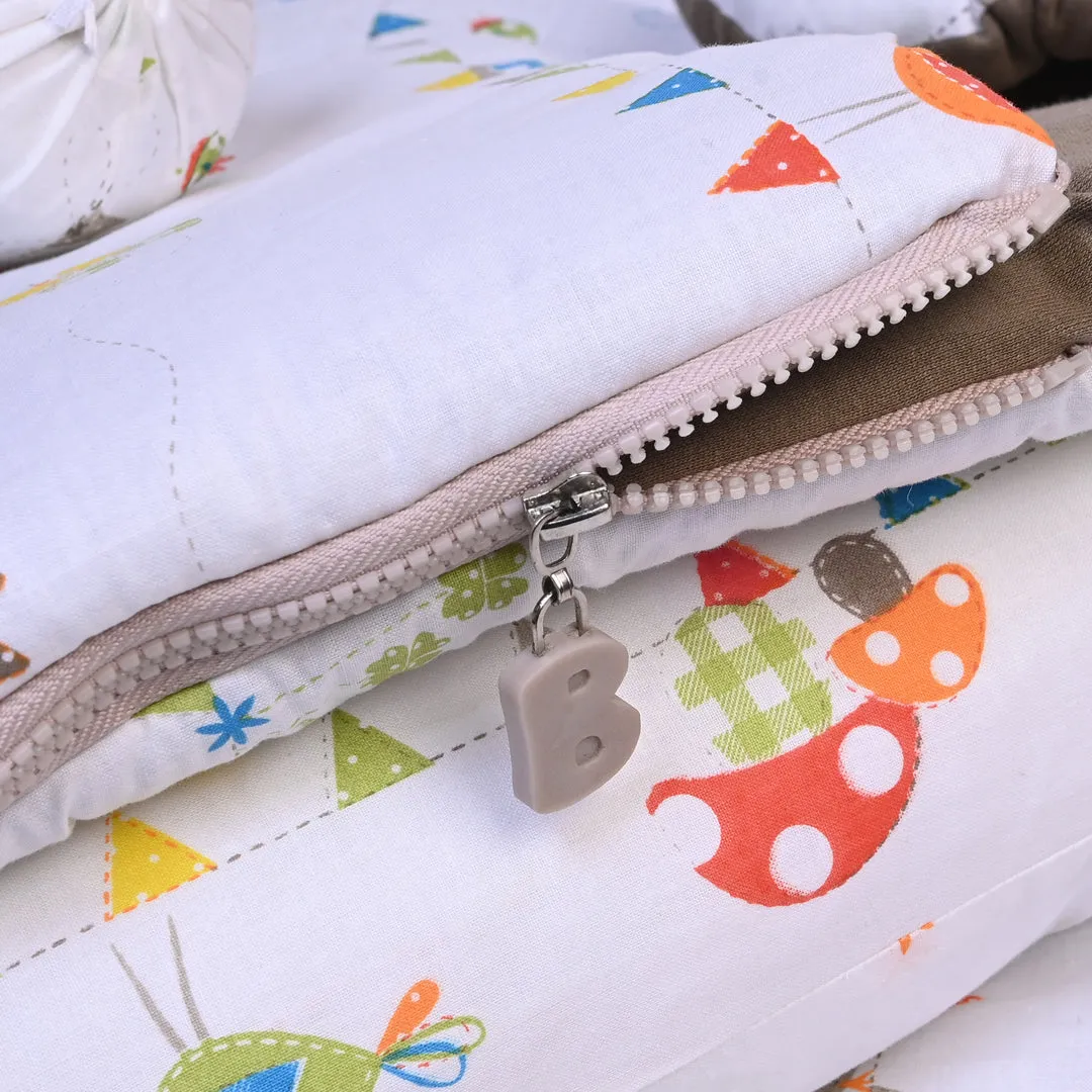 Baby Bedding Set - Brown with Fun Animals