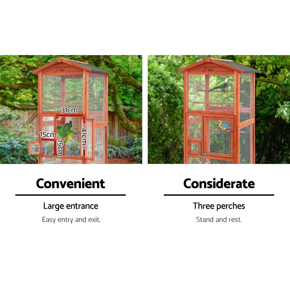 Bird Cage Wooden Pet Cages Aviary Large Canary Cockatoo Parrot XL Home