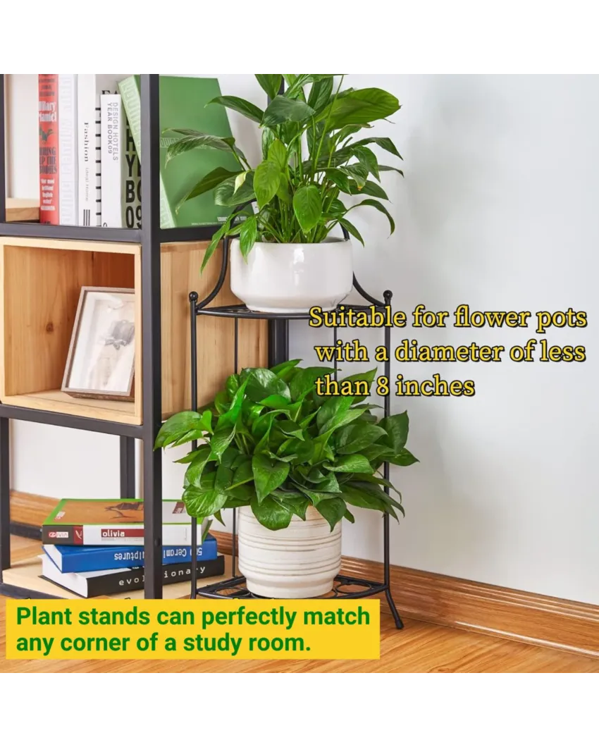 Black Daxton Metal Plant Stand 8 to 11 Inch Adjustable | 11 x 7 x 26 inches