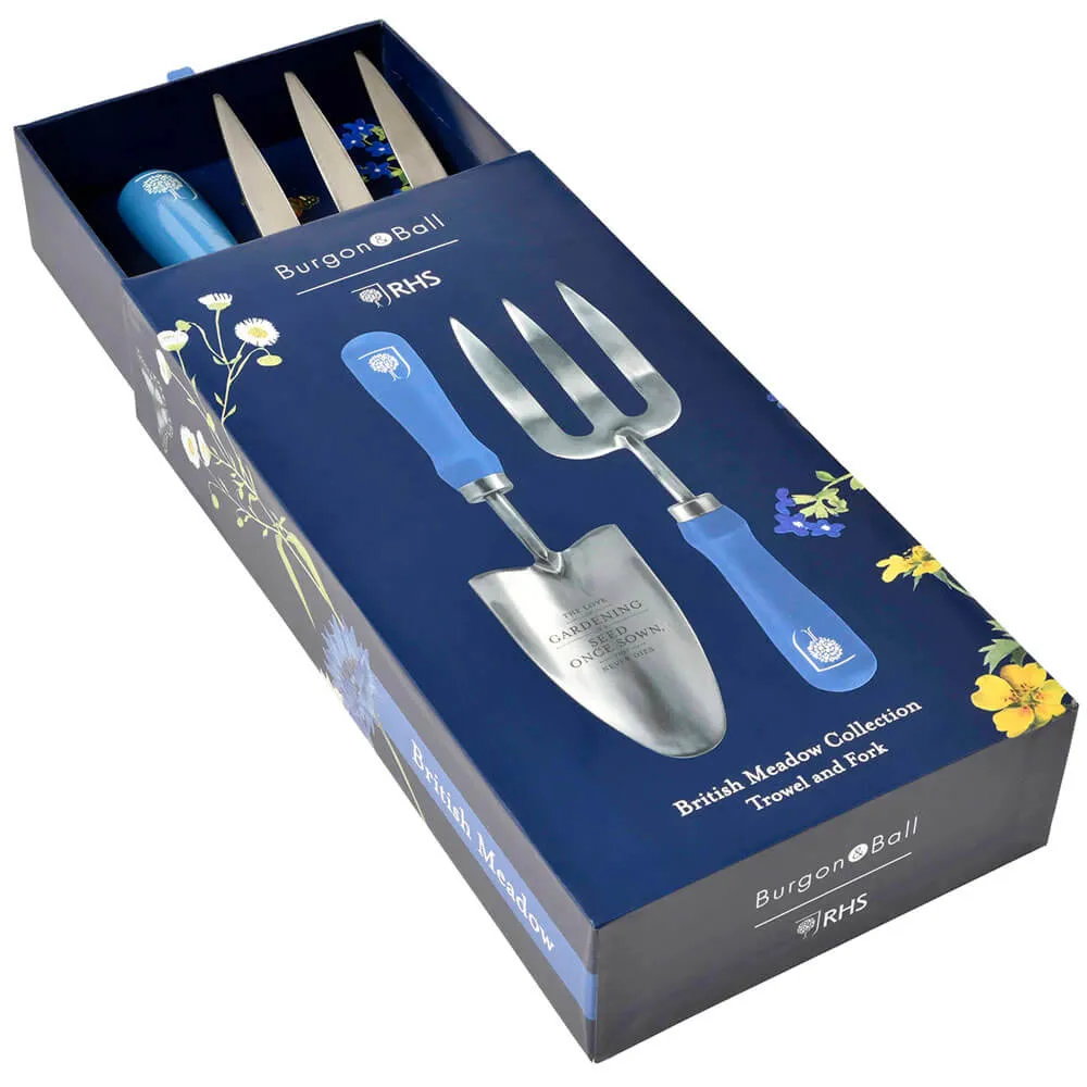Burgon & Ball RHS Endorsed 'British Meadow' Trowel and Fork Set