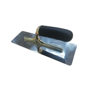 Decora Professional Trapezoidal Stainless Steel Marmorino Trowel With Gold and Rubber Handle