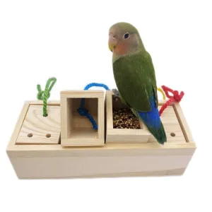 Educational Wooden Interactive Bird Toy – Gnawing Bird Supplies