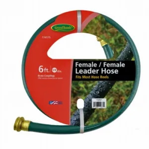 Green Thumb GTREM6FFL 5/8" Inch x 6' Foot Female To Female Leader Hose For Hose Reels - Quantity of 1