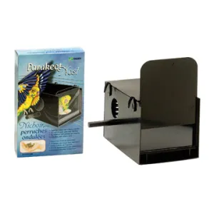 Hagen Parakeet Nest Box - Black - 22 x 13.2 x 13.2 cm (8 5-8in x 5 1-4in x 5 1-4in)