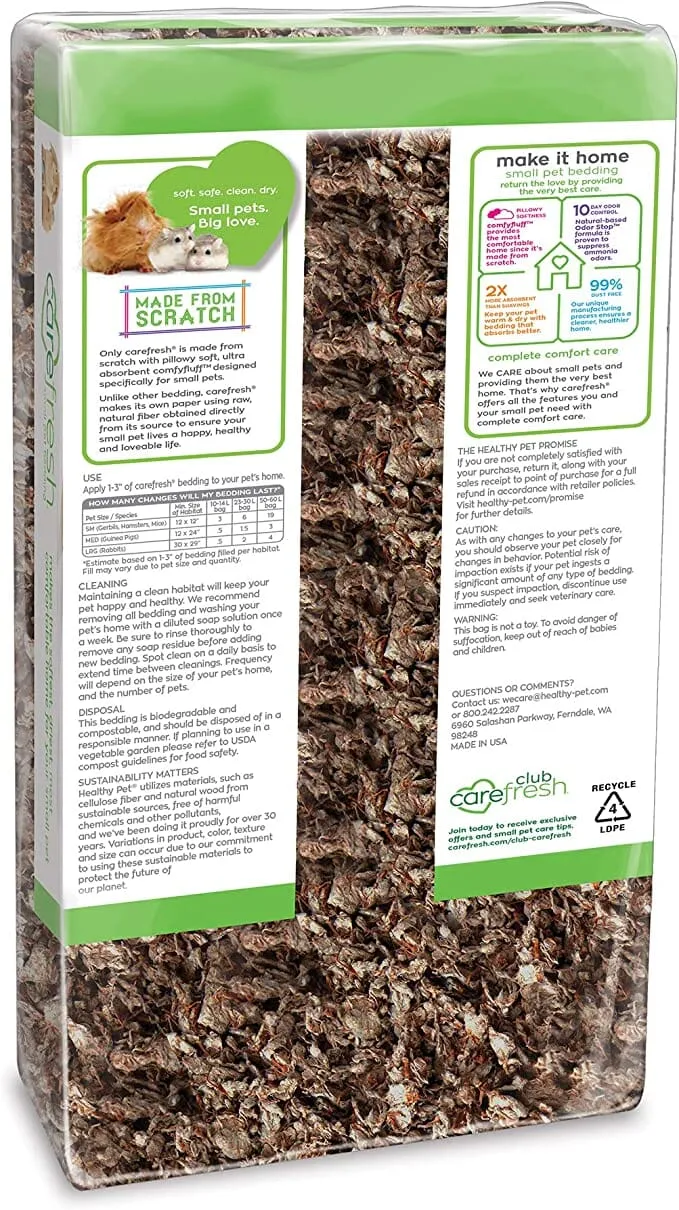 Healthy Pet Carefresh Complete Natural (6 per case) Paper Small Animal Bedding - 14 Ltr