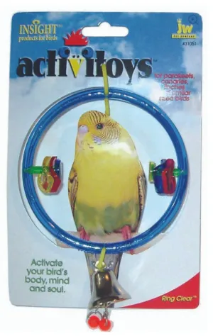 JW Pet ActiviToy Ring Clear Bird Toy Multi-Color SM/MD