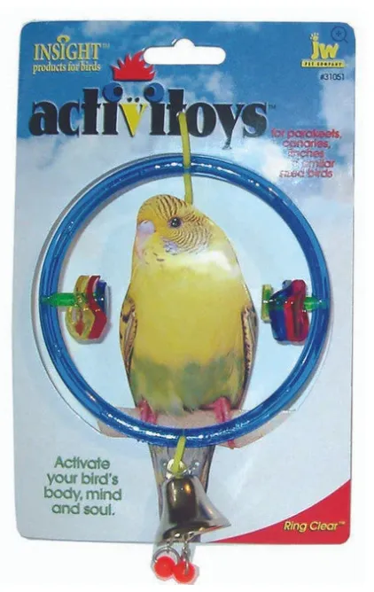 JW Pet ActiviToy Ring Clear Bird Toy Multi-Color SM/MD