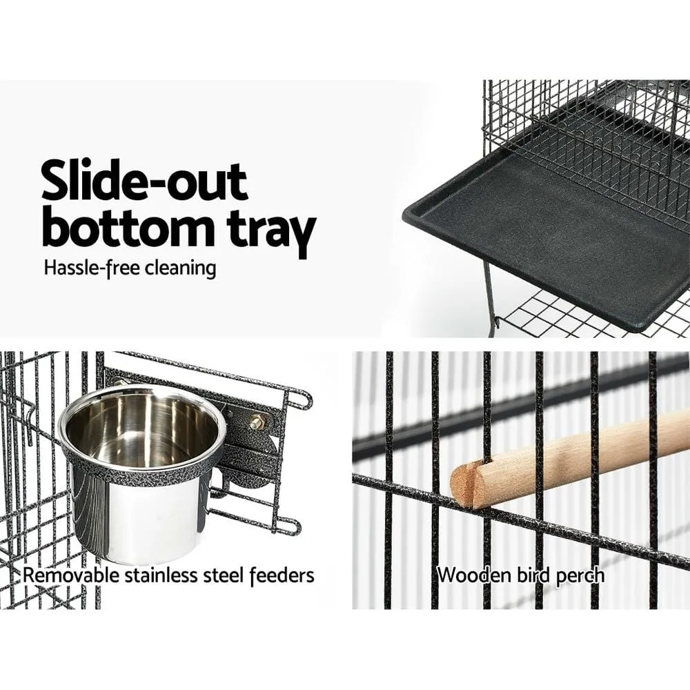 Large Bird Cage with Perch - Black