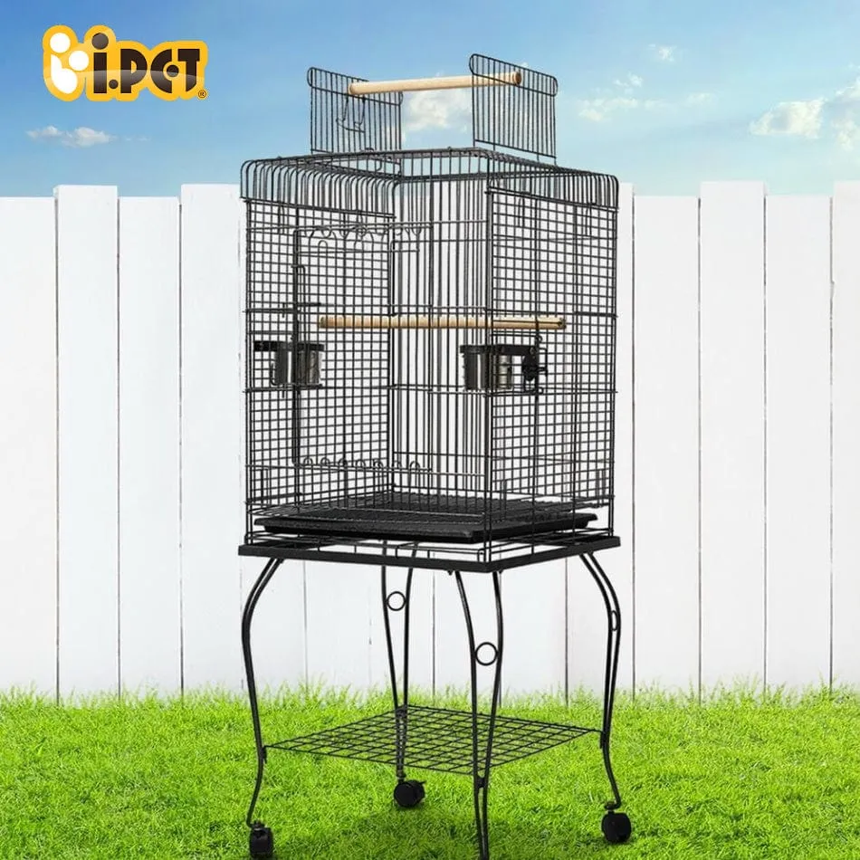 Large Bird Cage with Perch - Black