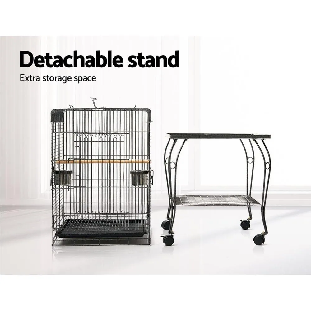 Large Bird Cage with Perch - Black