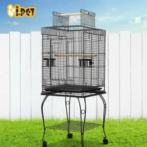 Large Bird Cage with Perch - Black