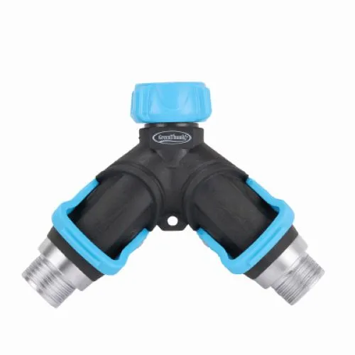 Melnor 356GTDI 2-Way Metal Faucet "Y" Splitter Connector With Lever Shut Offs - Quantity of 5