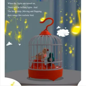 Mini Bird Cage Toy: Fun Electric Bird Toy with Lights, Chirps, and Movement – Perfect for Home Decoration and Birthday Gifts for Kids, Ideal for Mini Birds Cage and Parrots Toys