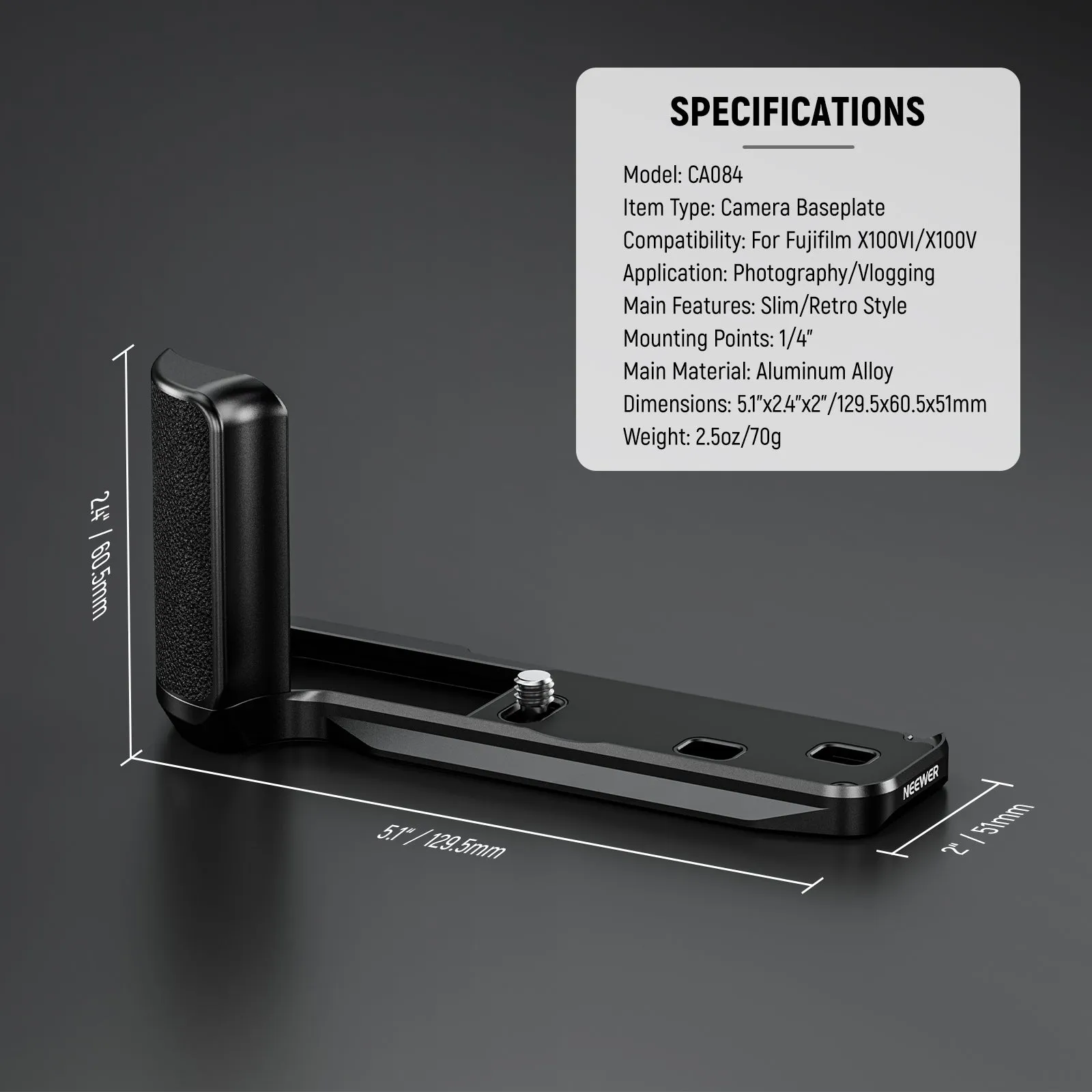 NEEWER CA083/CA084 Baseplate for Fujifilm X100VI and X100V