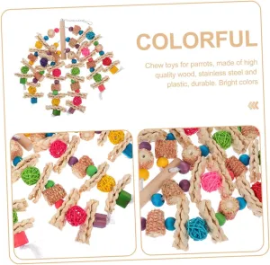 NEW Mipcase 1pc Parrot Chew Toy Wooden Decor Wood Toys Large Bird Cage Parakeet Chew Toys Wood Bird Toy Bird Toys for Conures Bird Toys for Parakeets Funny Parakeet Toy Bird Accessory Birds
