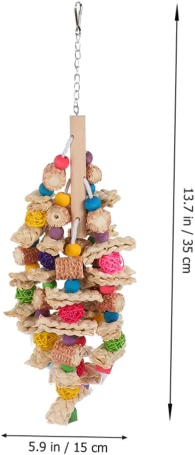 NEW Mipcase 1pc Parrot Chew Toy Wooden Decor Wood Toys Large Bird Cage Parakeet Chew Toys Wood Bird Toy Bird Toys for Conures Bird Toys for Parakeets Funny Parakeet Toy Bird Accessory Birds
