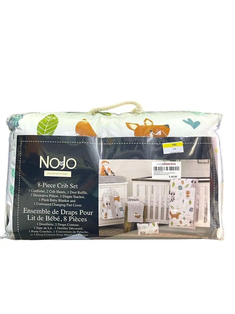 NOJO Dreamer Little Woodland Friends 8 Piece Nursery Crib Bedding Set