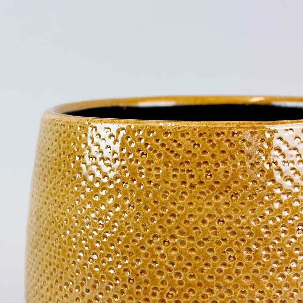 Ochre Ceramic Pot 'Venti' Ø 15.5 cm