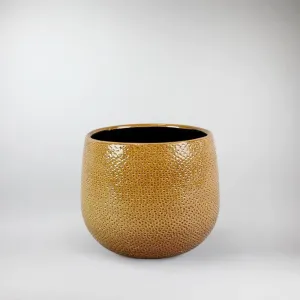 Ochre Ceramic Pot 'Venti' Ø 15.5 cm