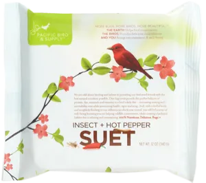Pacific Bird Insect & Hot Pepper Suet Cakes For Wild Birds, 12oz