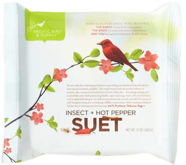 Pacific Bird Insect & Hot Pepper Suet Cakes For Wild Birds, 12oz