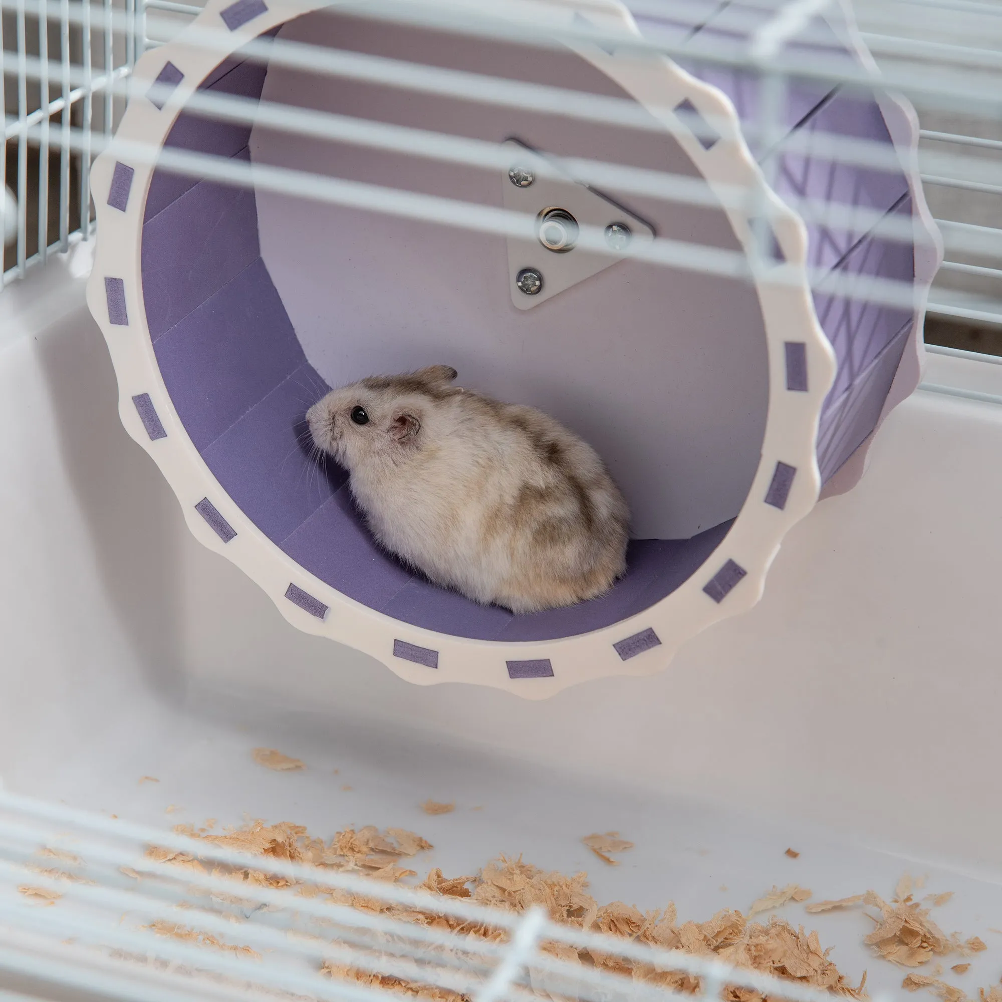 PawHut 2 Tier Hamster Cage Rodent House with Exercise Wheel Water Bottle Ladder