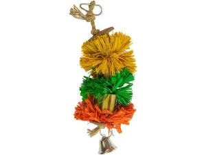 Raffia grass pompom with bamboo and coconut L - 29x8,9x8,9cm Multicolour