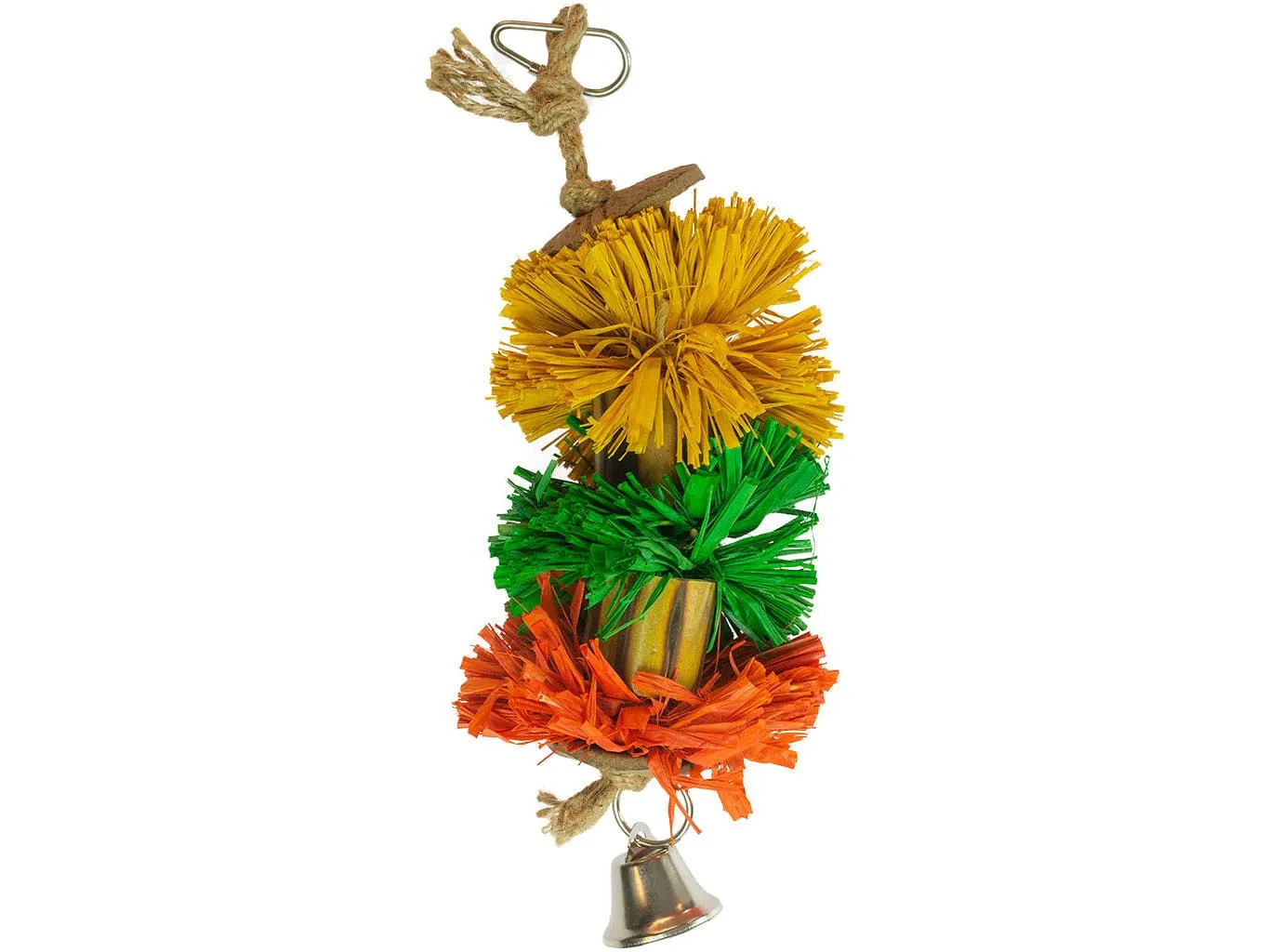Raffia grass pompom with bamboo and coconut L - 29x8,9x8,9cm Multicolour