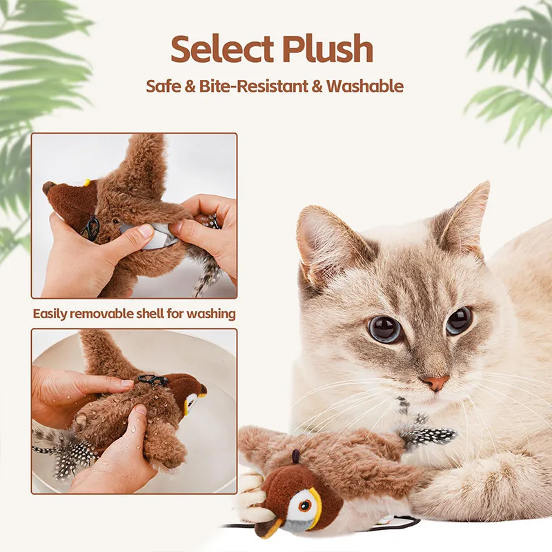 Rechargeable Squeaker Plush Cat Toys