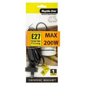 REPTILE ONE CERAMIC HOLDER HEAT LAMP SOCKET