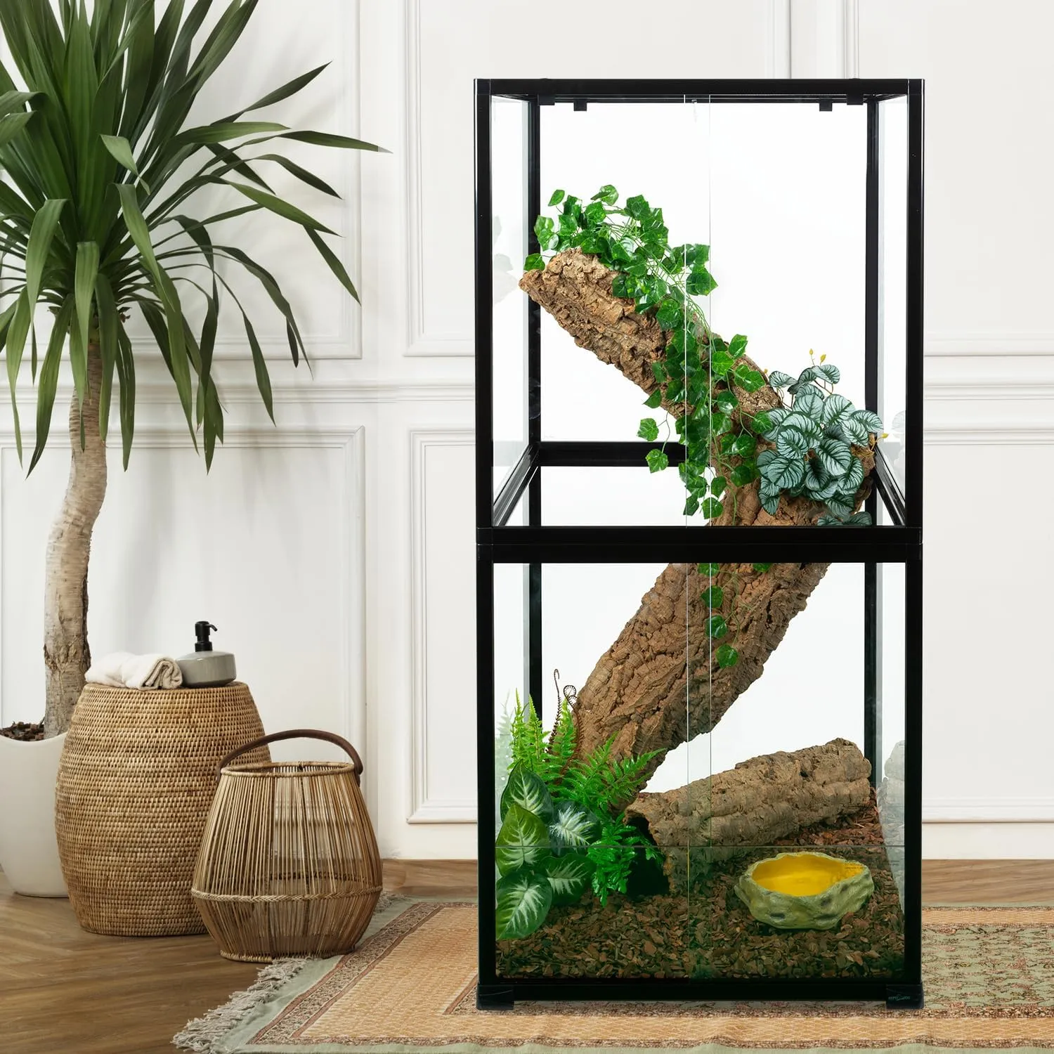 REPTIZOO 120 Gallon Tall Chameleon Cage 24" x 24" x 48" Front Opening with Top Screen Ventilation