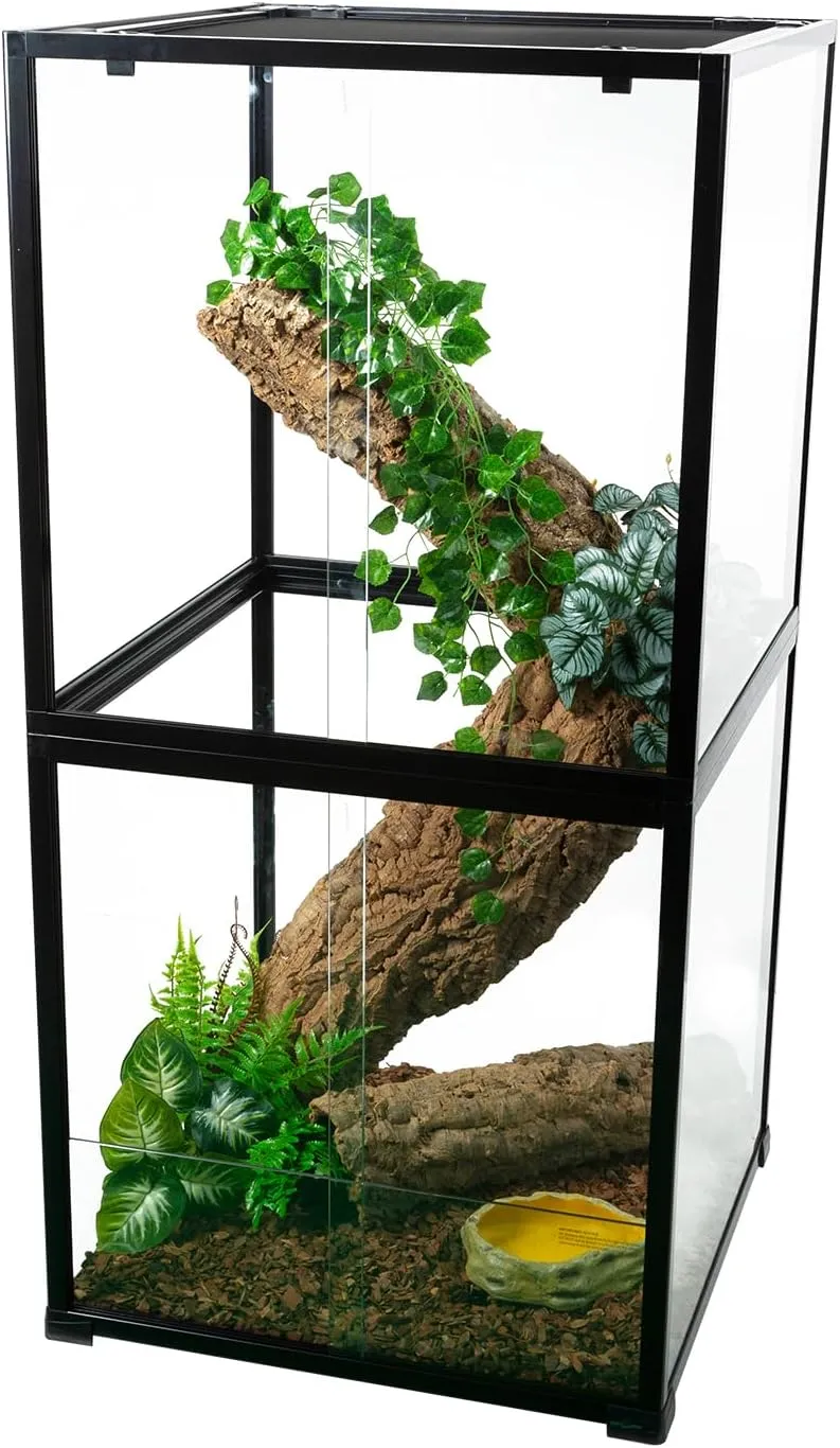 REPTIZOO 120 Gallon Tall Chameleon Cage 24" x 24" x 48" Front Opening with Top Screen Ventilation