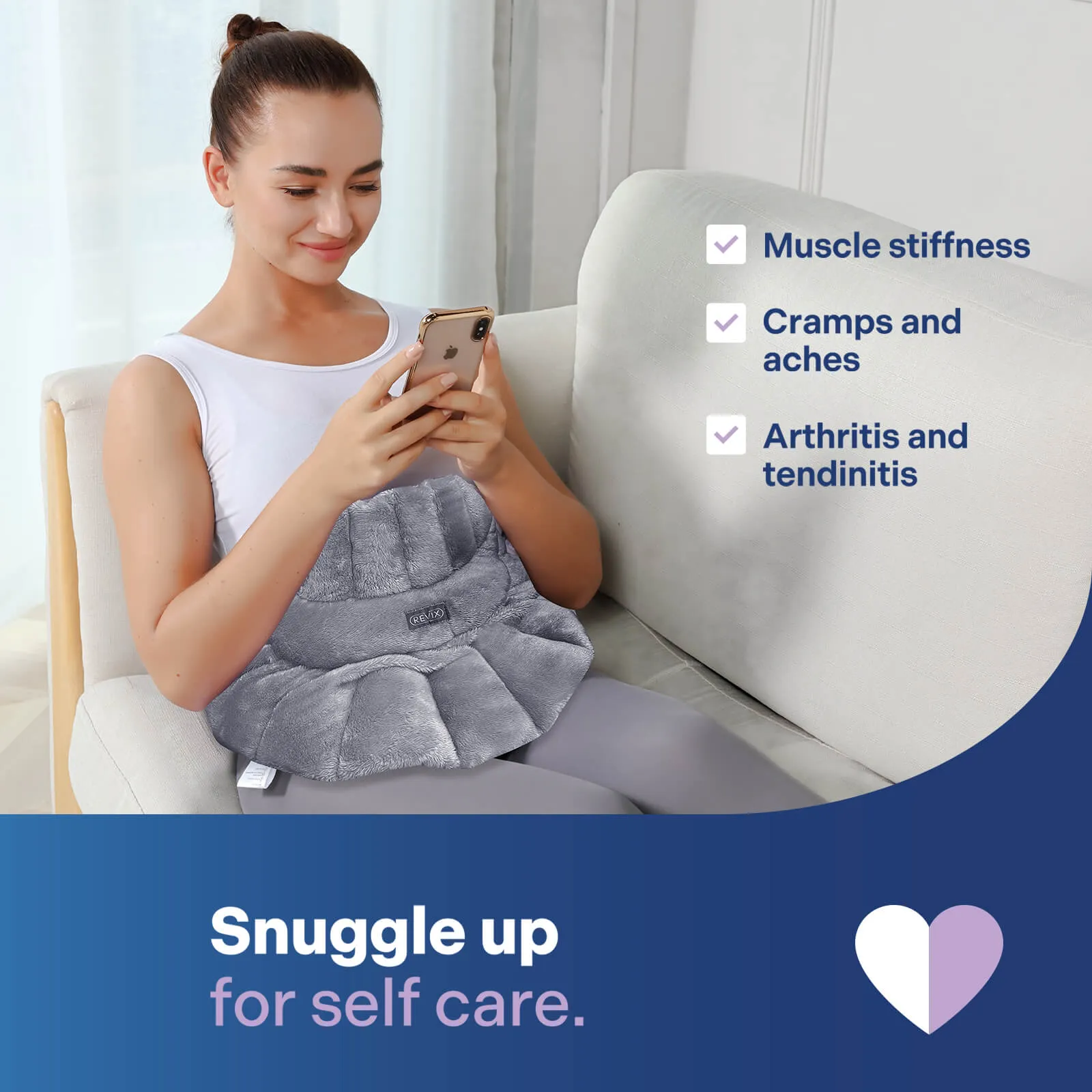REVIX Microwavable Heating Pad for Neck Shoulders and Back, Microwave Heated Wrap with Moist Heat