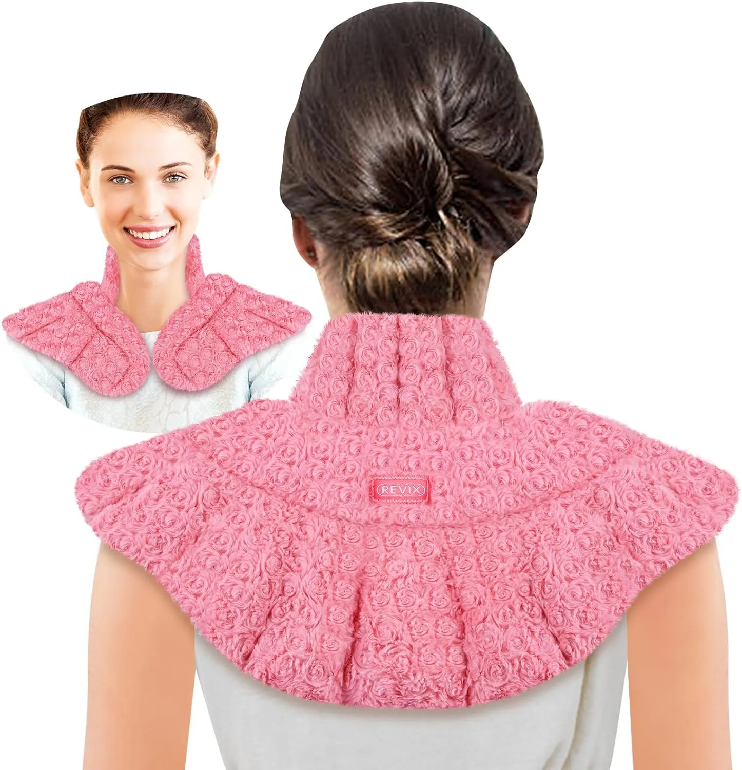 REVIX Microwavable Heating Pad for Neck Shoulders and Back, Microwave Heated Wrap with Moist Heat
