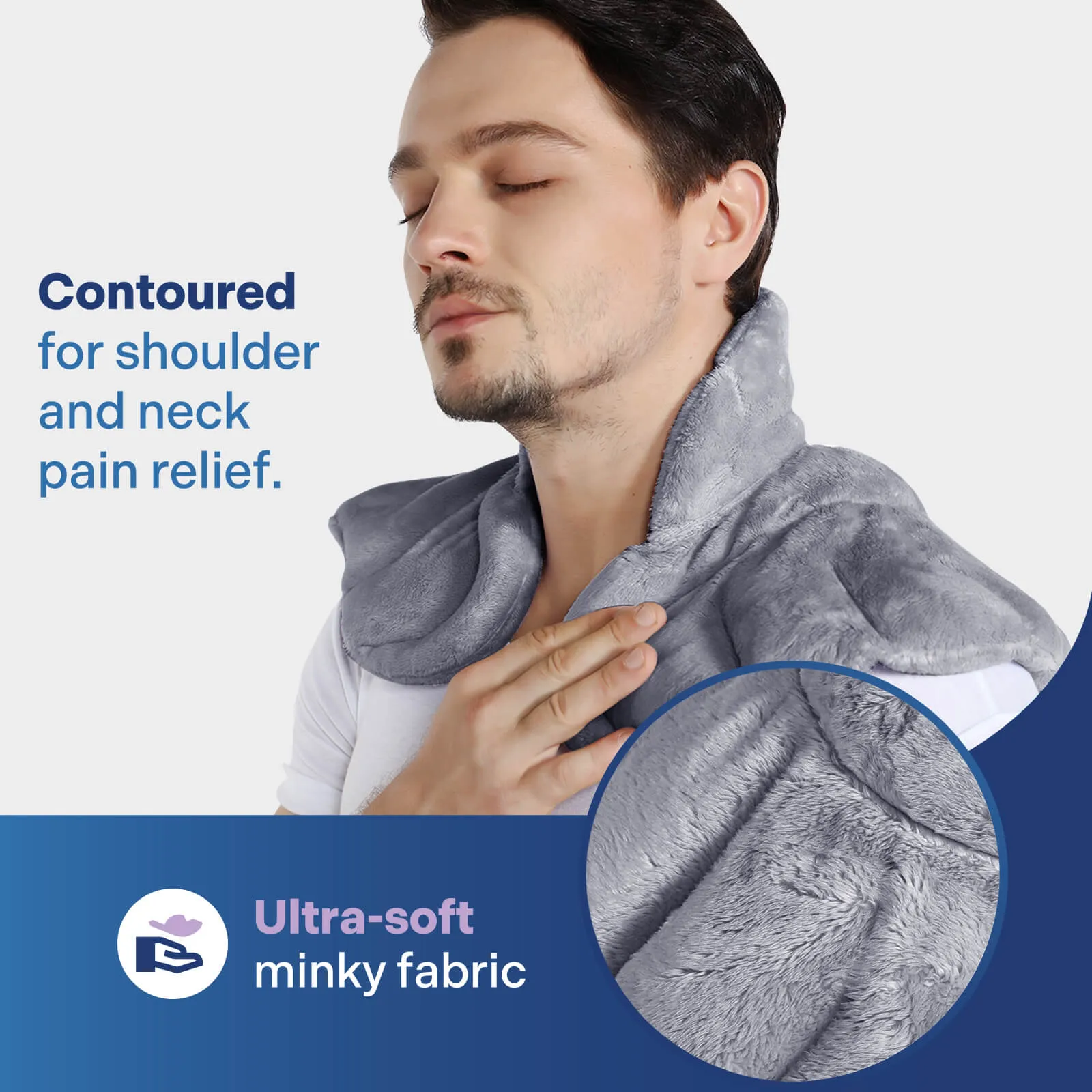 REVIX Microwavable Heating Pad for Neck Shoulders and Back, Microwave Heated Wrap with Moist Heat