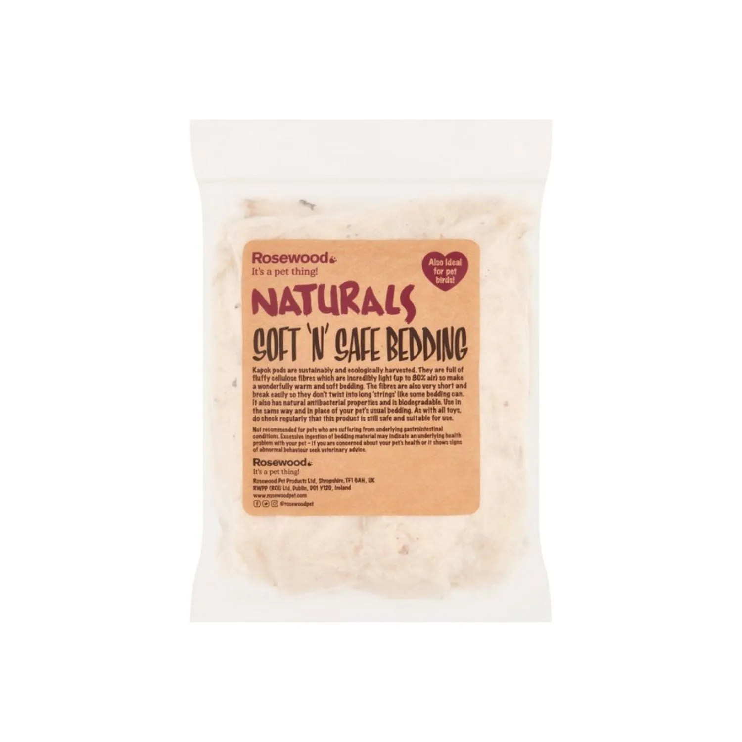 Rosewood Naturals Soft 'N' Safe Small Animal Bedding 20g