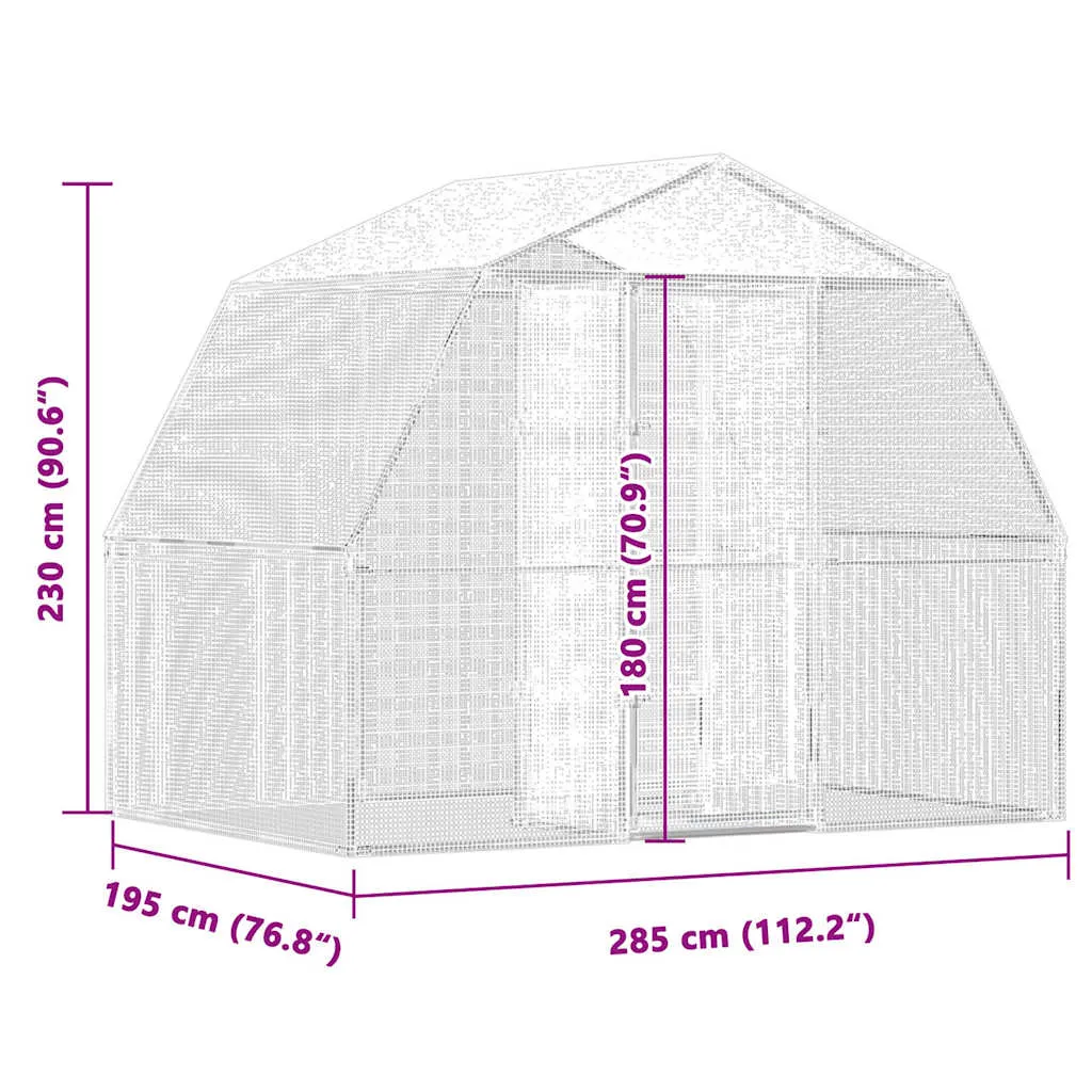 vidaXL Bird Cage with Door Silver Galvanised Steel