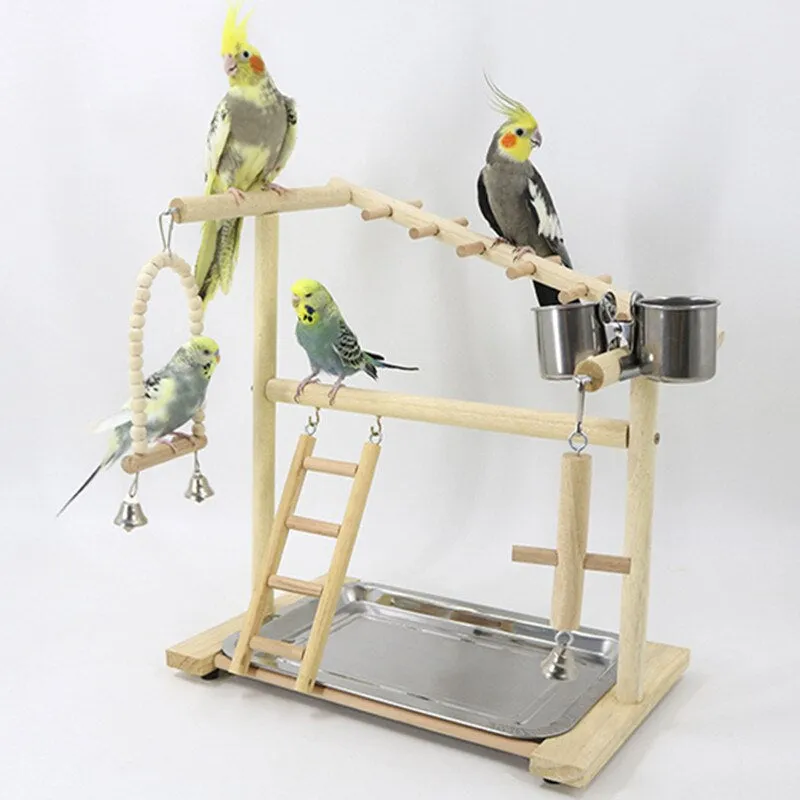 Wooden Bird Perch Stand