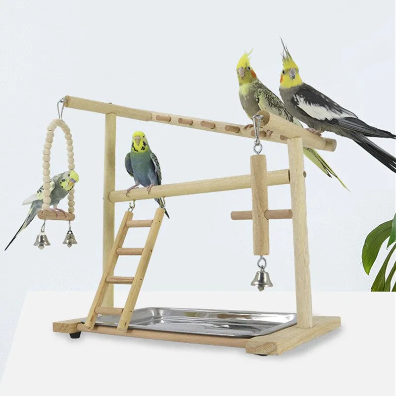 Wooden Bird Perch Stand