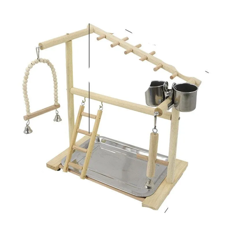 Wooden Bird Perch Stand