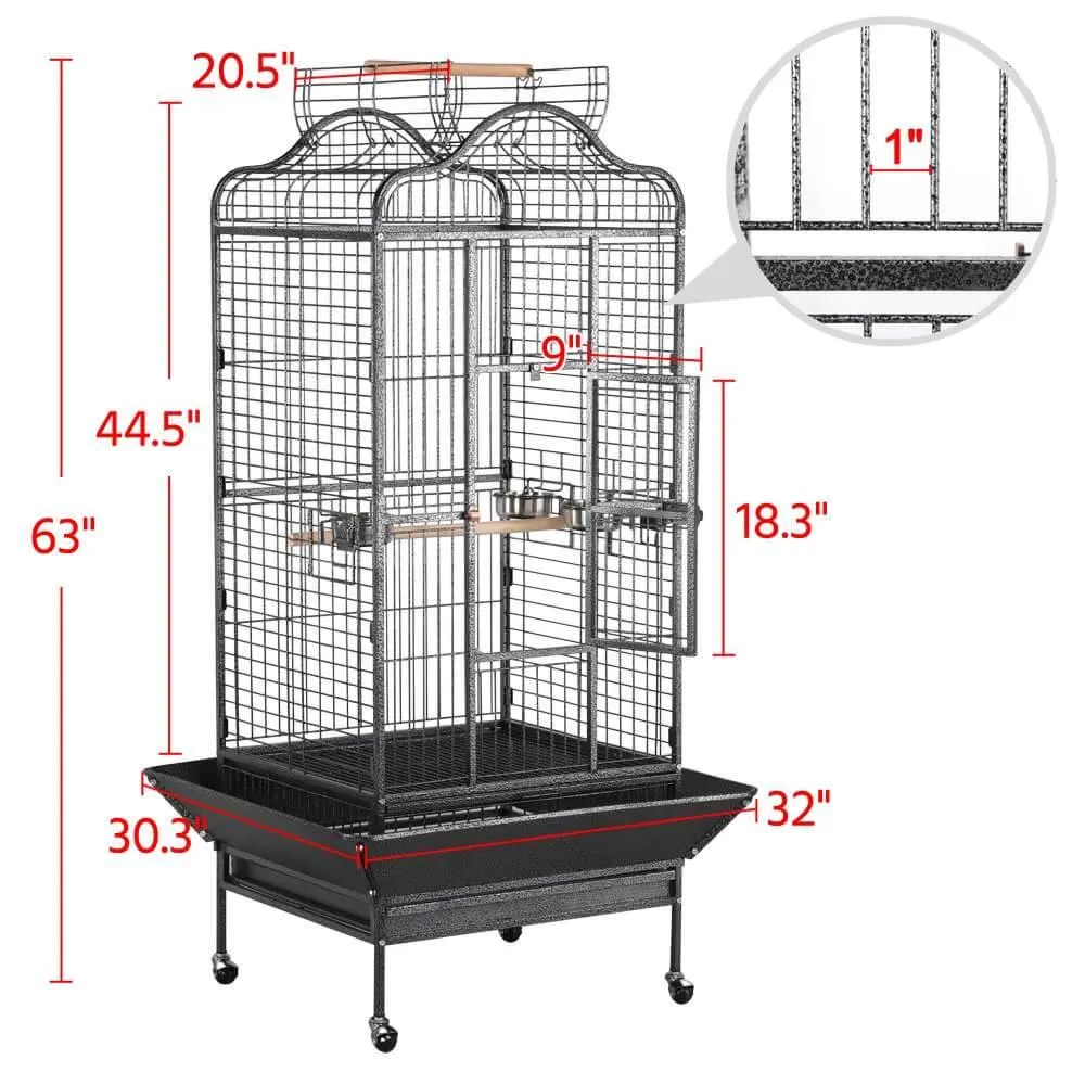 Yaheetech 63 Inch Large Parrot Cage with Open Playtop